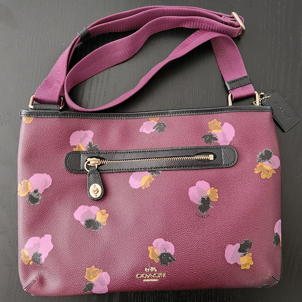 Vintage Coach Purple Floral Women's Bag